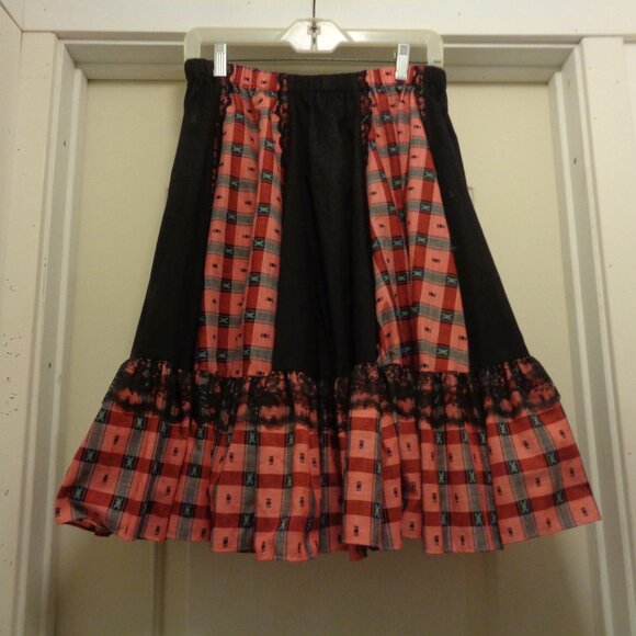 HOT COWGIRL RUFFLES LACE FULL SKIRT By Pitchfork L - Picture 1 of 5